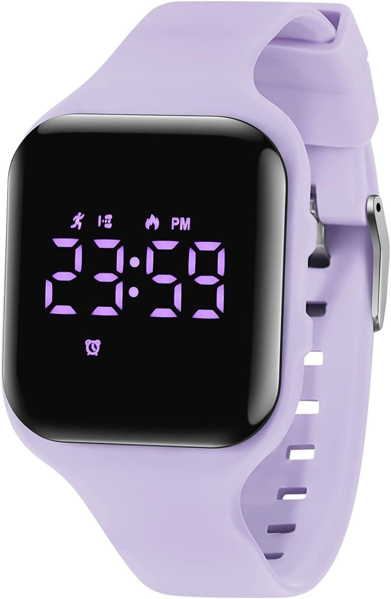 Yahoo! Yahoo!ショッピング(ヤフー ショッピング)子供腕時計 キッズ 子供用スマートウォッチ活動量計 デジタル腕時計 多機能防水（ E-LightPurple）