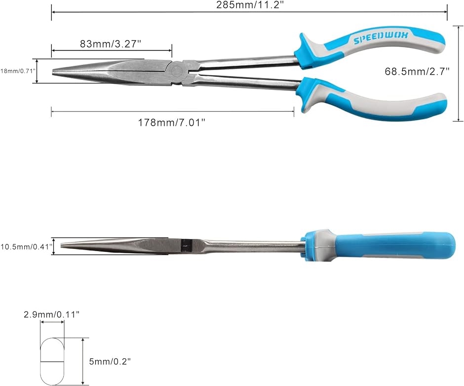 SPEEDWOX 超ロングラジオペンチ 先細ラジオペンチ ギザ付 ロングリーチプライヤー 280mm 精密機器 貴金属加工用｜horikku｜06