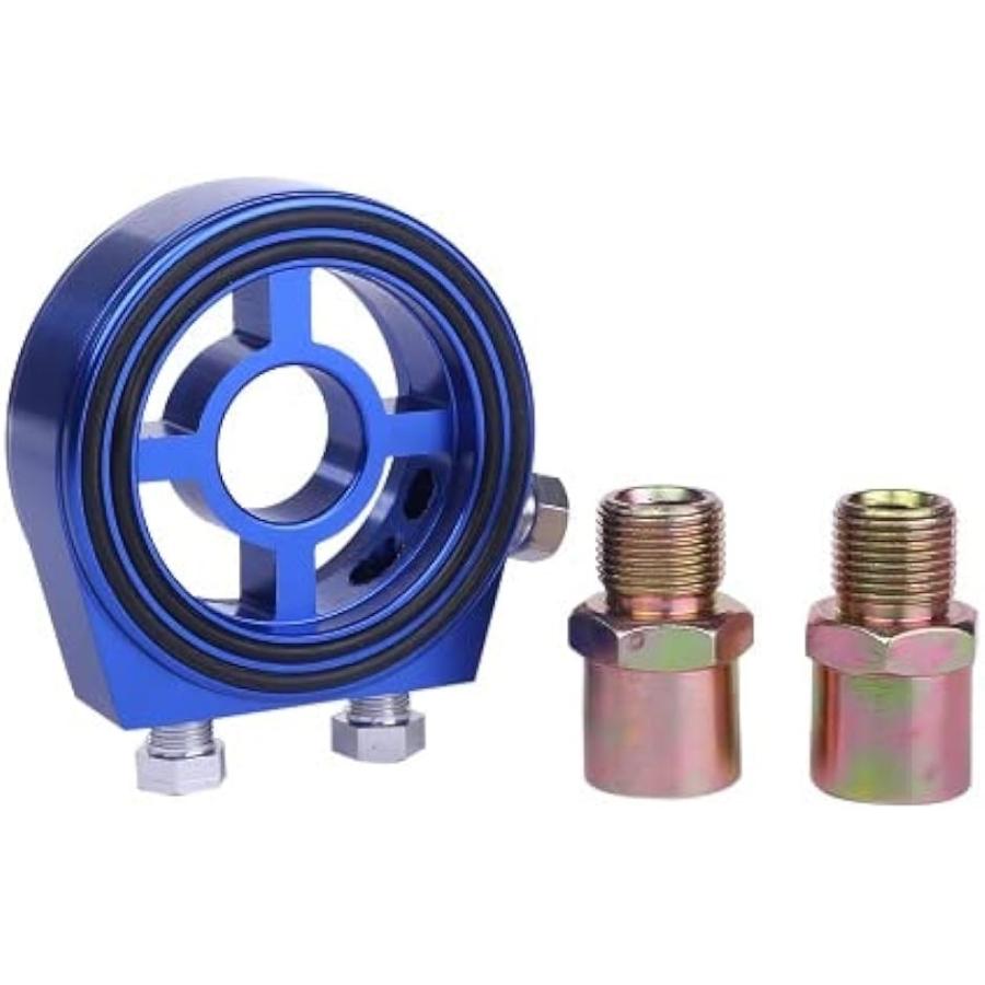 オートゲージ オイルセンサー アタッチメント オイルブロック 油温計 油圧計 M20x1.5 4-16UFN 汎用( ブルー)