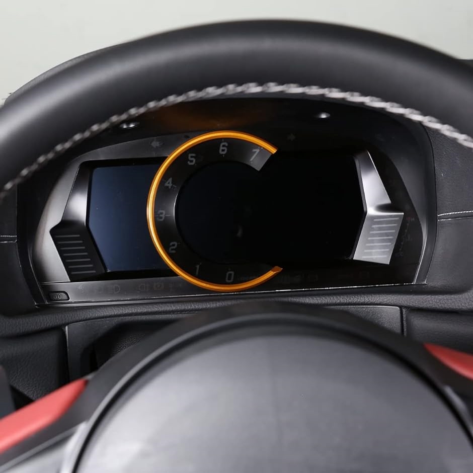 トヨタ スープラ GR A90 A91 MK5 2019-2022に対応 車のダッシュボードタコメーター装飾リングステッカー( 黄)