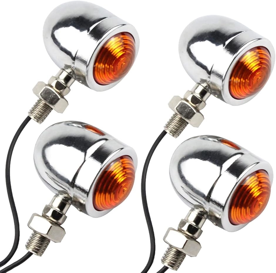 互換品】TaJiMy バイク ウインカー 砲弾型 4個セット 汎用 12V