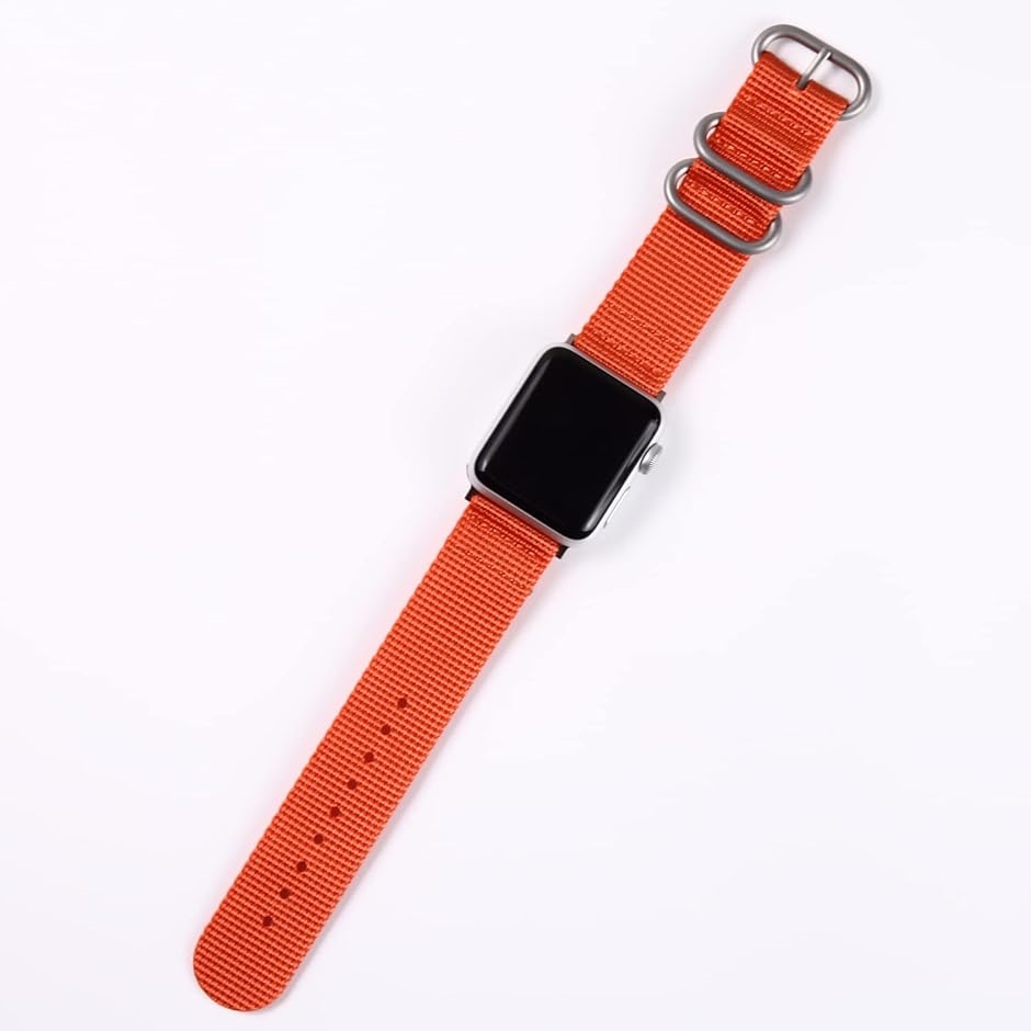 互換品 Apple Watch 対応ベルト 時計バンド( オレンジ(銀バックル),  38mm/40mm/41mm)｜horikku｜03