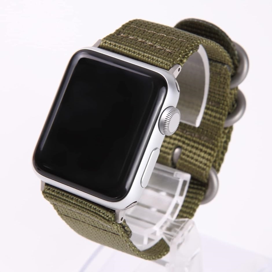 互換品 Apple Watch 対応ベルト 時計バンド( グリーン(銀バックル),  38mm/40mm/41mm)｜horikku