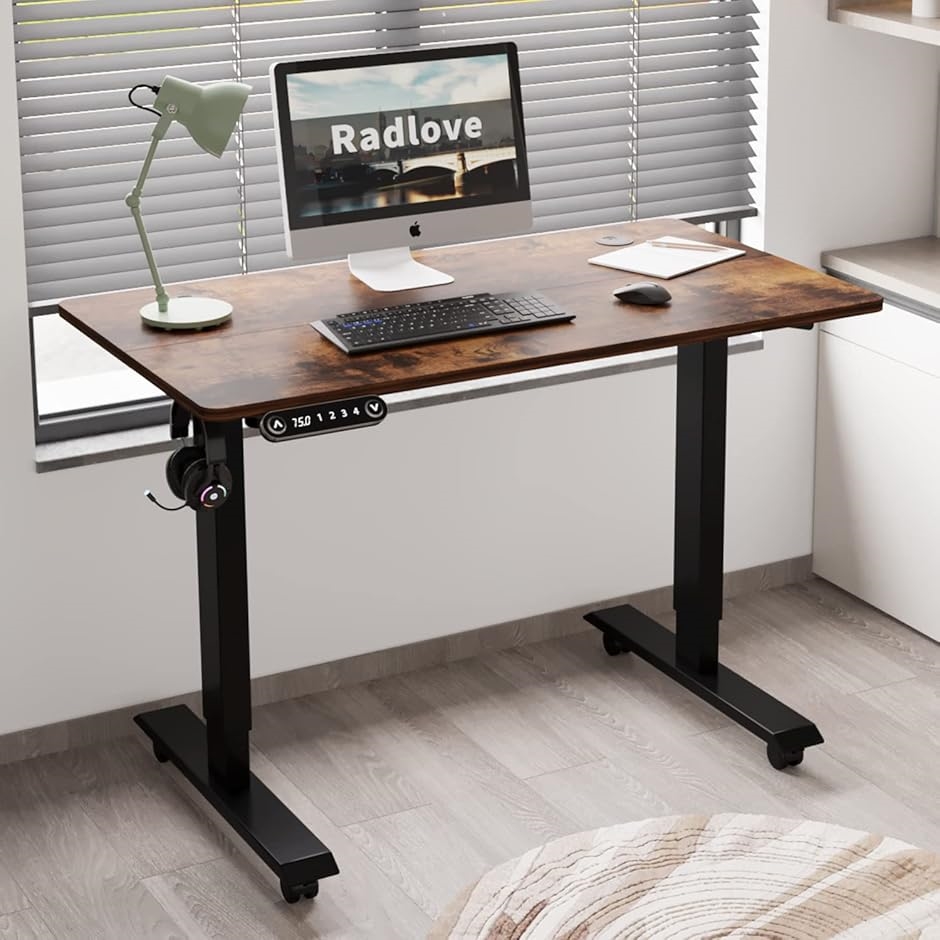⭐新品 電動 昇降式 パソコン デスク ゲーミング 机 ブラウン デスク 電動式 パソコンデスクゲーミングデスク 机 電動昇降式