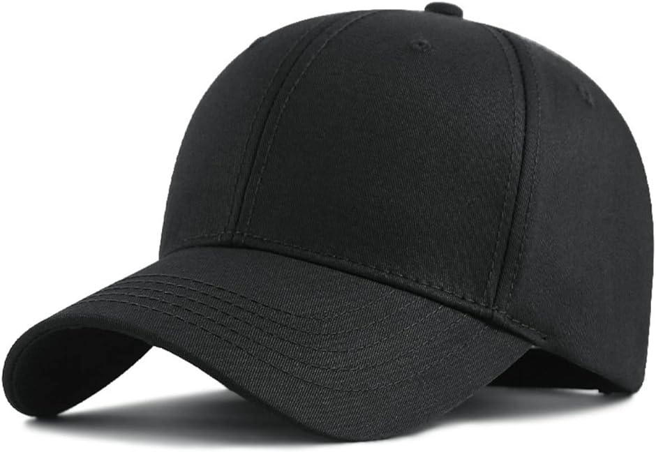 キャップ 大きいサイズ メンズ 帽子 深め 60cm シンプル 無地 男女兼用 MDM( ブラック,  XL)