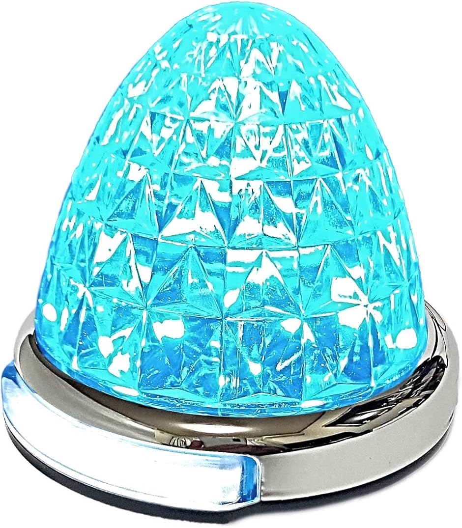 【互換品】 カスタマイズ 12V 24V トラック用 LED マーカーランプ 路肩灯機能付 サイド 汎用(アイスブルー,  6個セット)の画像