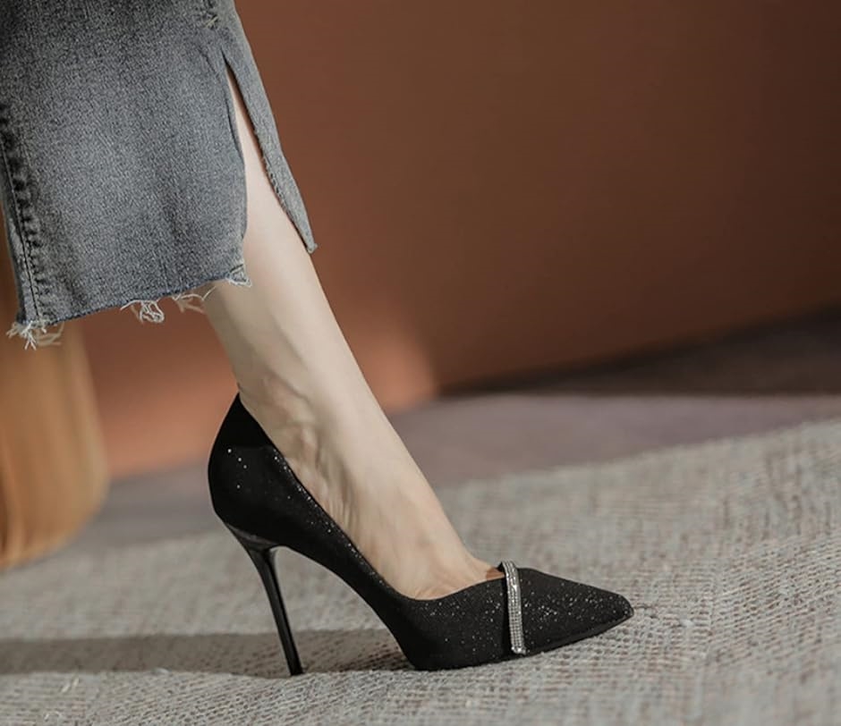 レディース ハイヒール ピン きれいめ 24.5cm( ブラック, 24.5 cm