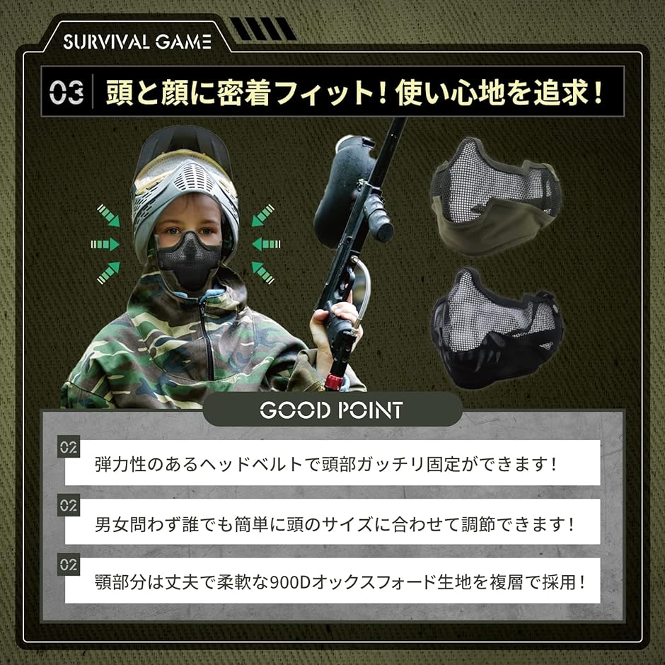 サバゲー マスク フェイスガード サバゲー装備 ACU( ブラック