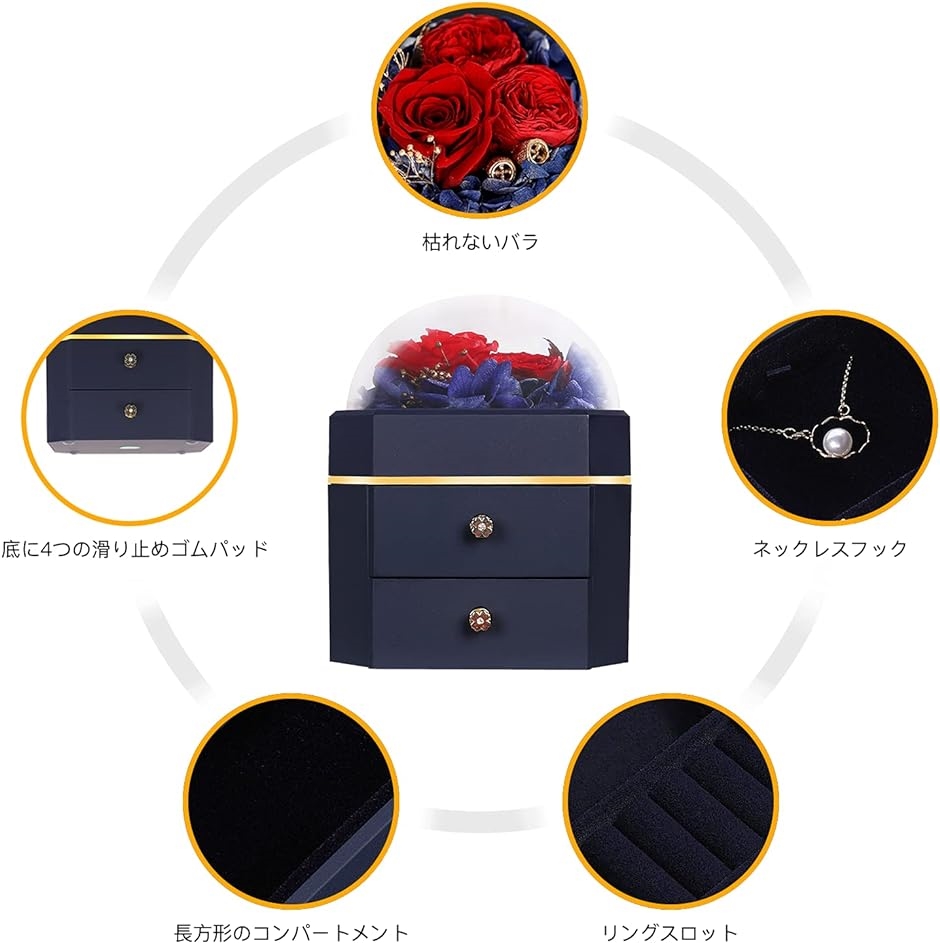 母の日 プリザーブドフラワー ジュエリーボックス ブリザード