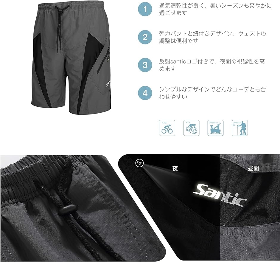 メンズ サイクルパンツ ショートパンツ ハーフパンツ パッド付き