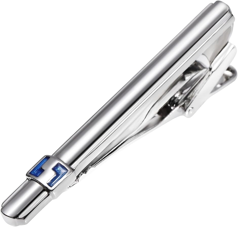 ネクタイピン メンズ スーツ アクセサリー プレゼント クリップ式(ブルー)