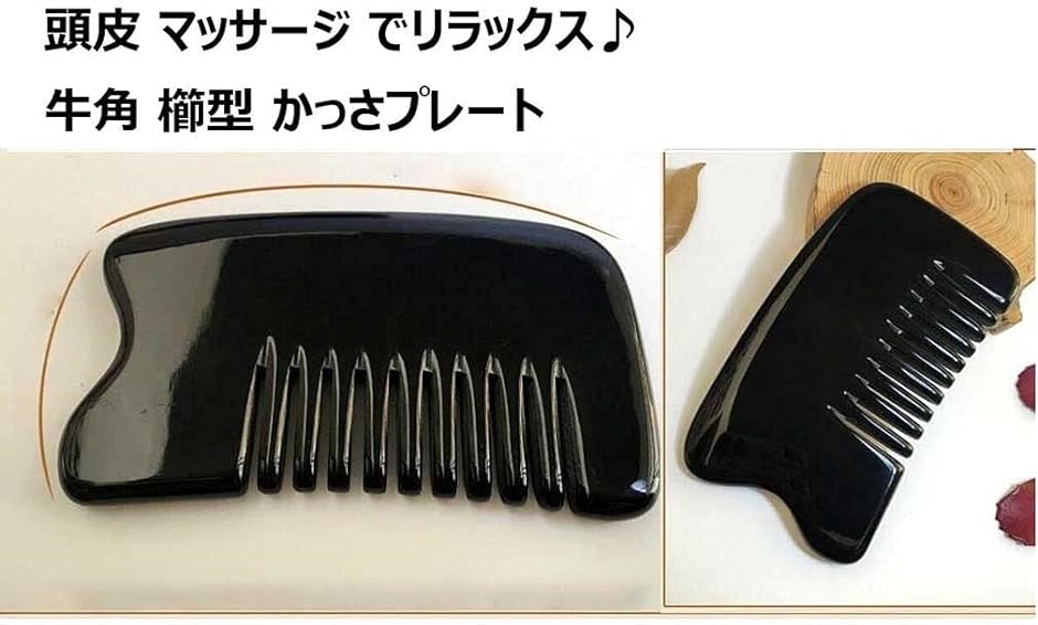 牛角 櫛型 かっさプレート カッサ 頭 頭皮 マッサージ : スピード発送