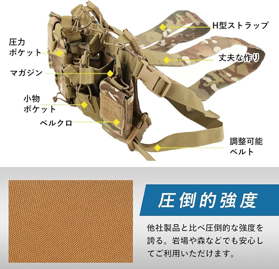 タクティカルベスト チェストリグ プレートキャリア サバゲー アーマー