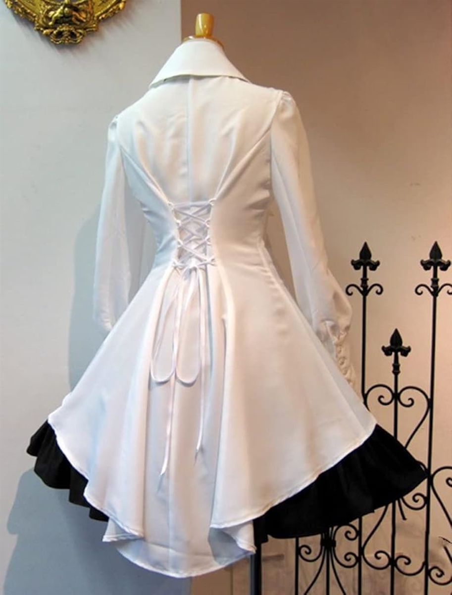 大きいサイズ シャツドレス コスプレ ロリータファッション( A/ホワイト,  5XL)｜horikku｜02