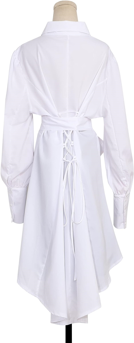 大きいサイズ シャツドレス コスプレ ロリータファッション( A/ホワイト,  5XL)｜horikku｜04