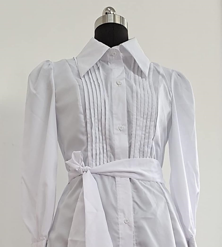 大きいサイズ シャツドレス コスプレ ロリータファッション( A/ホワイト,  5XL)｜horikku｜05