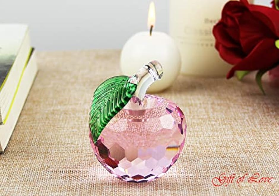 りんご 水晶 クリスタル 風水 浄化 インテリア 雑貨 置物 アップル 4cm