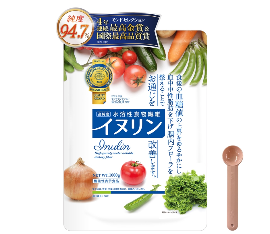 イヌリン パウダー 水溶性 食物繊維 機能性表示食品 新パッケージ( 「標準サイズ」１kg)｜horikku