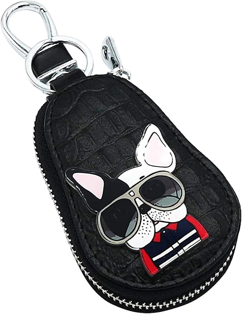 スマートキーケース 犬 いぬ キーホルダー プレゼント ギフト 車 フレンチブルドック 黒( フレンチブルドック　黒,  普通)｜horikku
