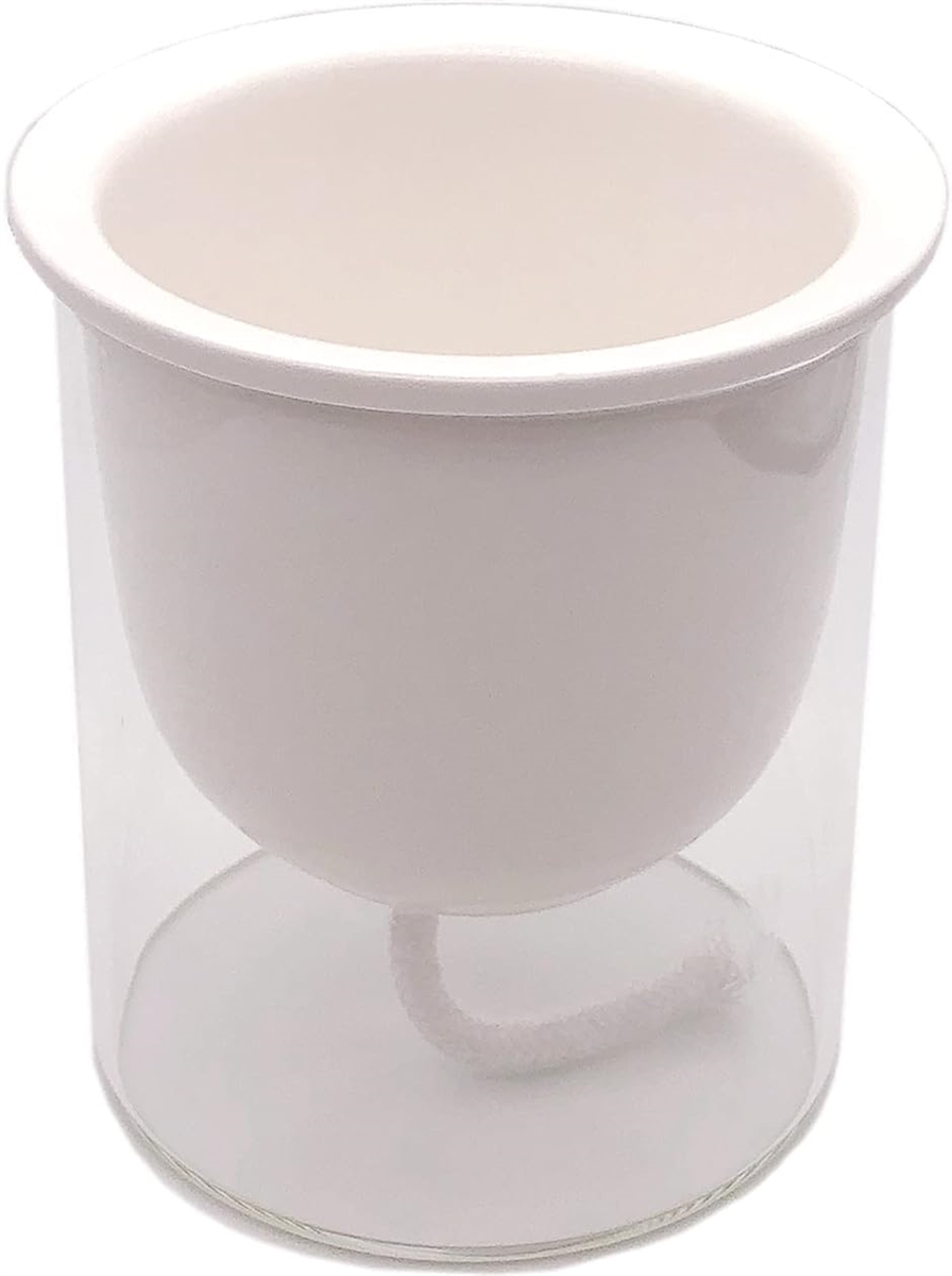 植木鉢 陶器 + ガラスカバー 自動給水 プランター ラグジュアリー デザイン フラワー ポット ホワイト( シンプル(ホワイト))