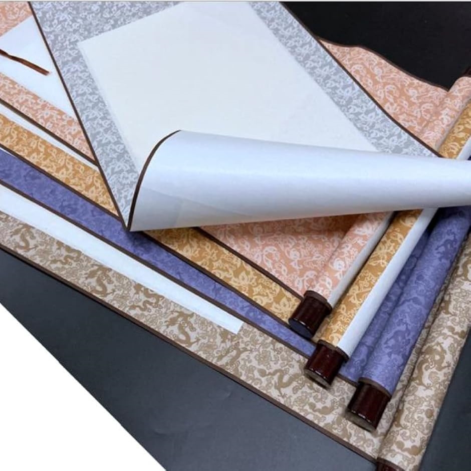 掛け軸 無地 6色セット 白紙の掛け軸 書道 日本画 書初め 水墨画