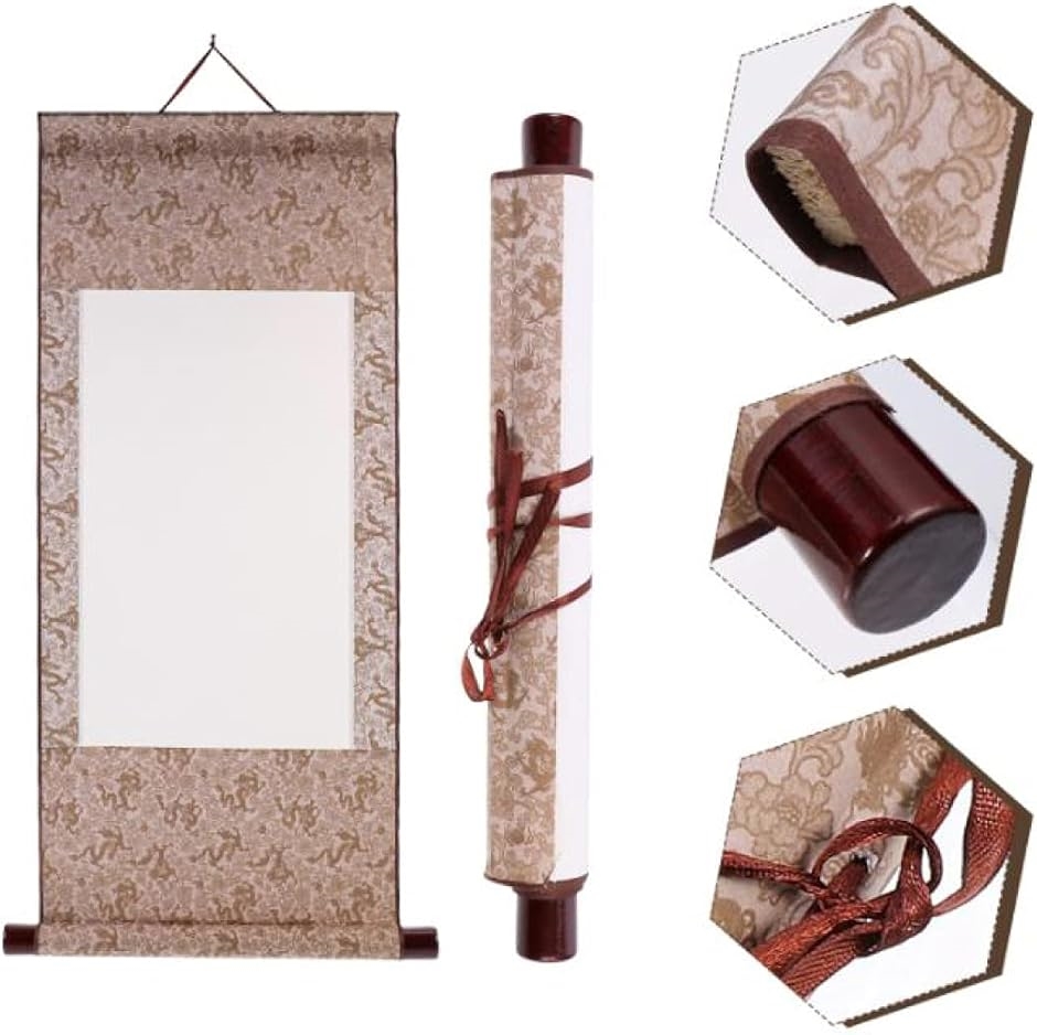 掛け軸 無地 6色セット 白紙の掛け軸 書道 日本画 書初め 水墨画