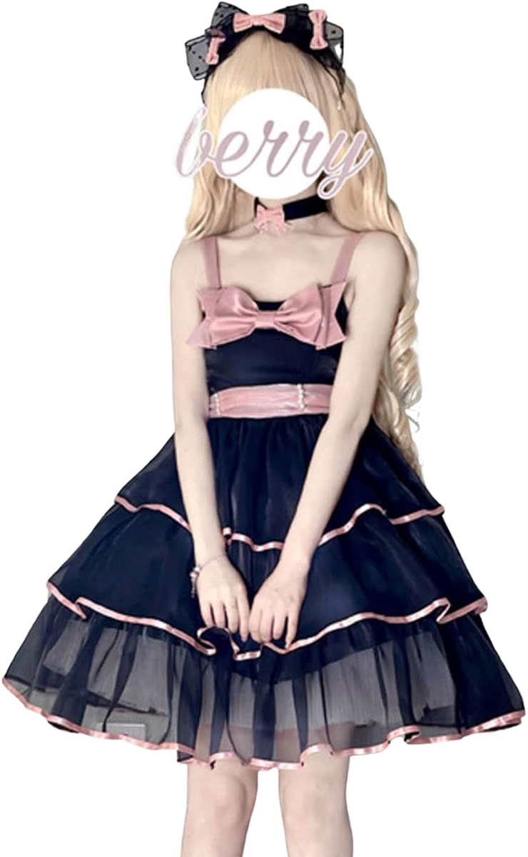 Yahoo! Yahoo!ショッピング(ヤフー ショッピング)レディレイジー ロリータ ワンピース JSK ノースリーブ ひざ丈 コスプレ 衣装 アメポップ（ブラック）