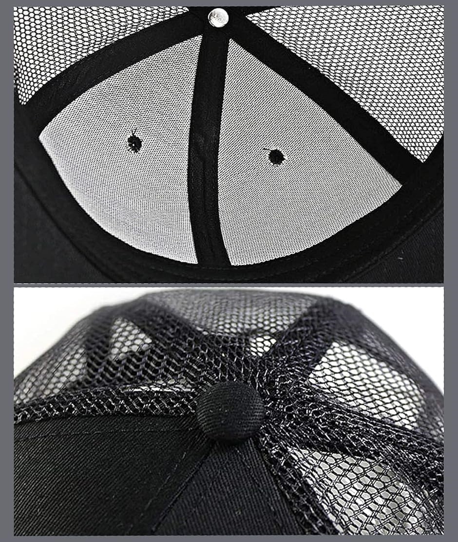 ラクエスト 深め メッシュ キャップ 帽子 大きいサイズ( ブラック・ロゴなし,  L)｜horikku｜08
