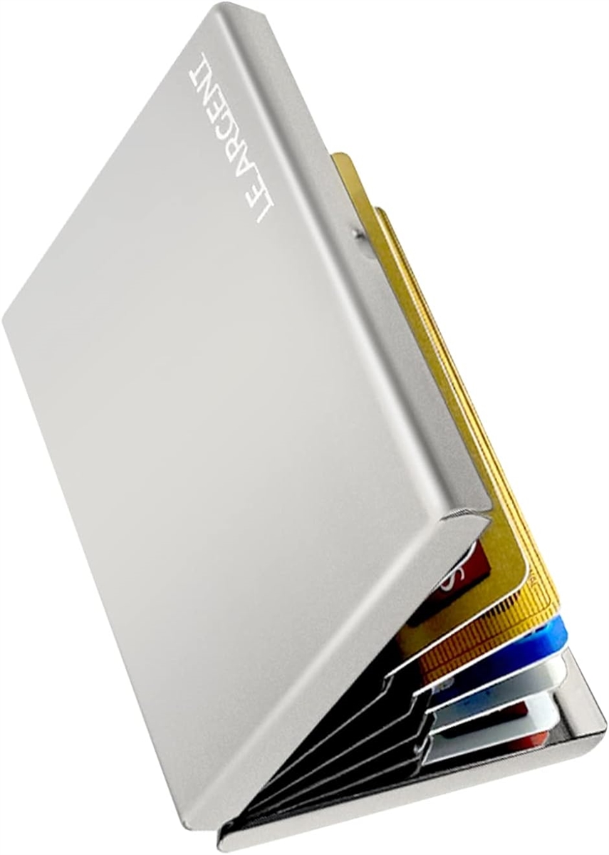 カードケース メンズ クレジットカードケース スキミング防止 極小財布 8枚スロット拡張版( マットシルバー)