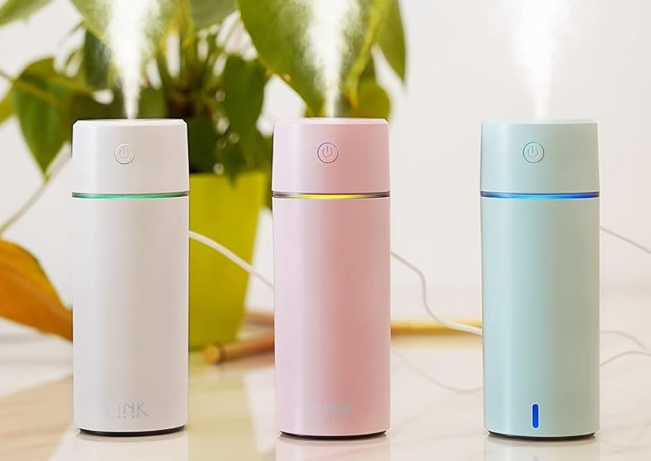 加湿器 充電式 ミニ加湿器 小型 ポータブル 保湿 ミニタイプ 水色 Blue
