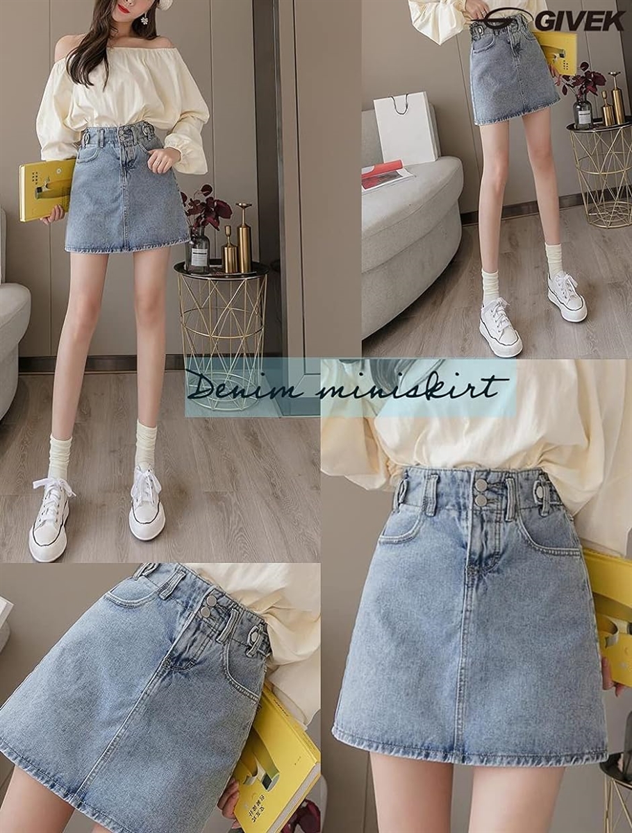 デニムスカート レディース ハイウエスト ミニ...の詳細画像4