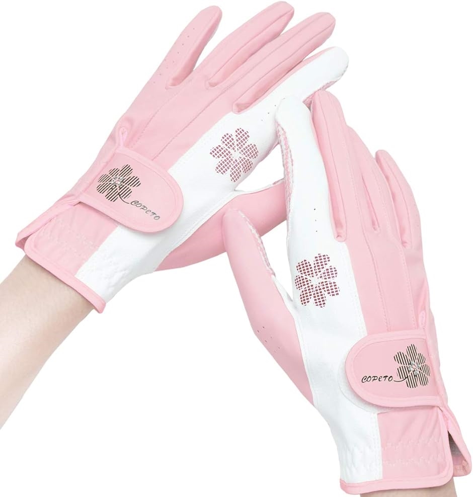 プレミーノ ゴルフ グローブ 手袋 レディース 両手 フィット感 耐久性 18( ピンク,  18 (16.0cm-16.5cm))