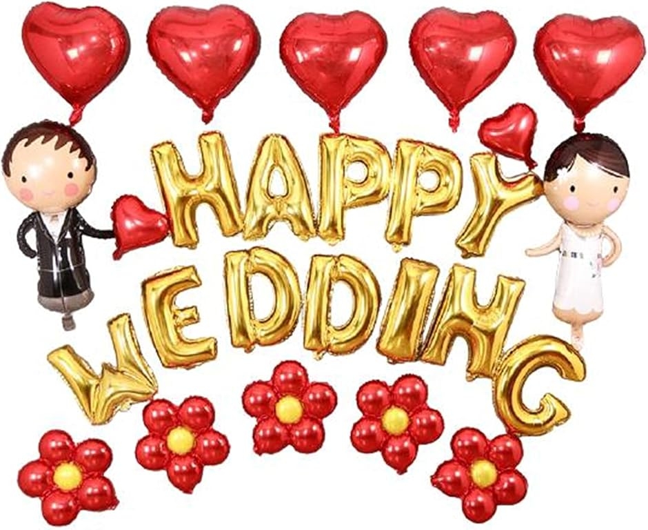 結婚式 バルーン 新郎新婦 happy wedding