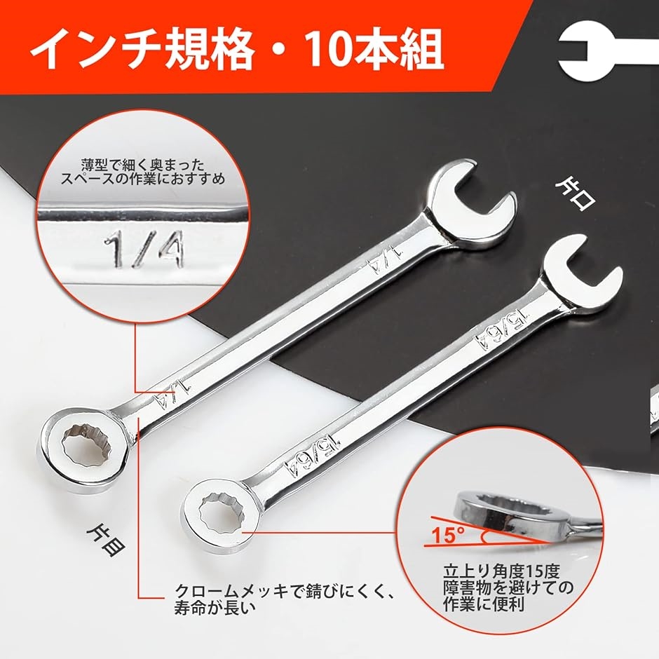 ミニスパナセット 10本組 4mm/4.5mm/5mm/5.5mm/6mm/7mm/8mm/9mm/10mm