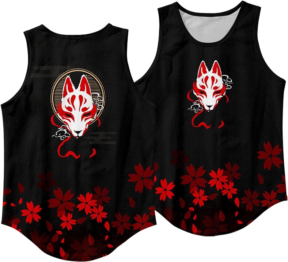 プリント タンクトップ メンズ( 狐面, S) : スピード発送 ホリック