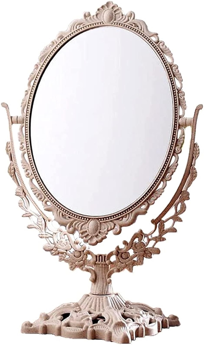 鏡 化粧鏡 化粧ミラー メイクアップミラー 360度回転 両面鏡 M001( 楕円)｜horikku