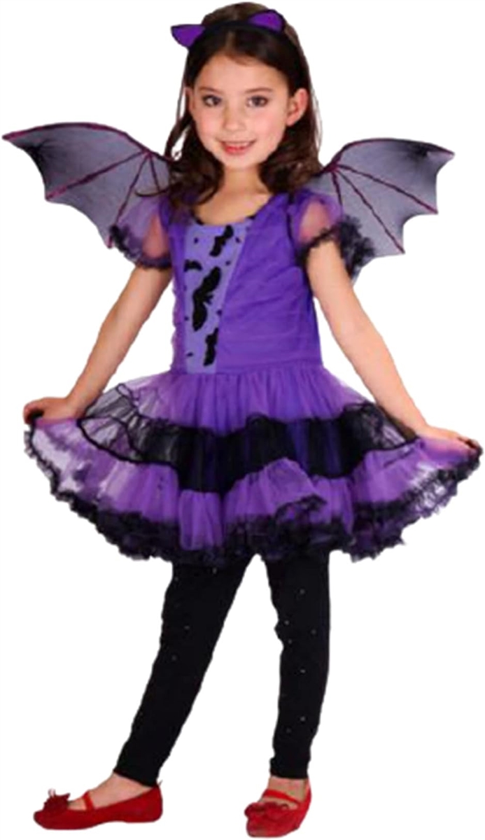 こうもり 紫色 羽付き ハロウィン コスプレ 女の子 衣装 仮装 キッズコスチューム 子供 カチュー ...