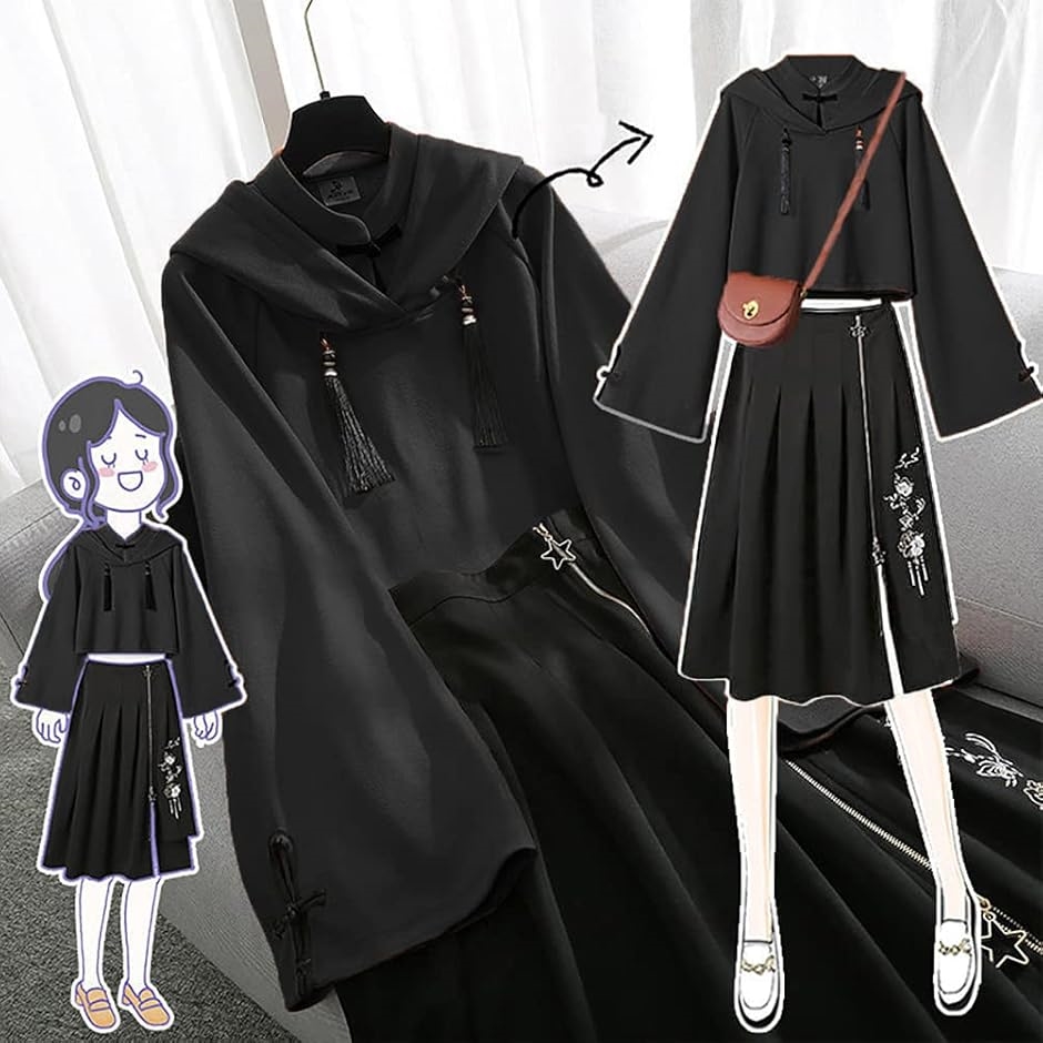 オリジナル 洋服 中華風 スカートセット　L283＃ チャイナドレス-伝統的な中国風のオレンジスタイルのドレス,若い