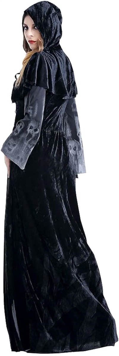 ハロウィーン 大人 ロングドレス ホラースカル 吸血鬼 コスプレ衣装 バー ステージ衣装( ACT06002,  XL)｜horikku｜02