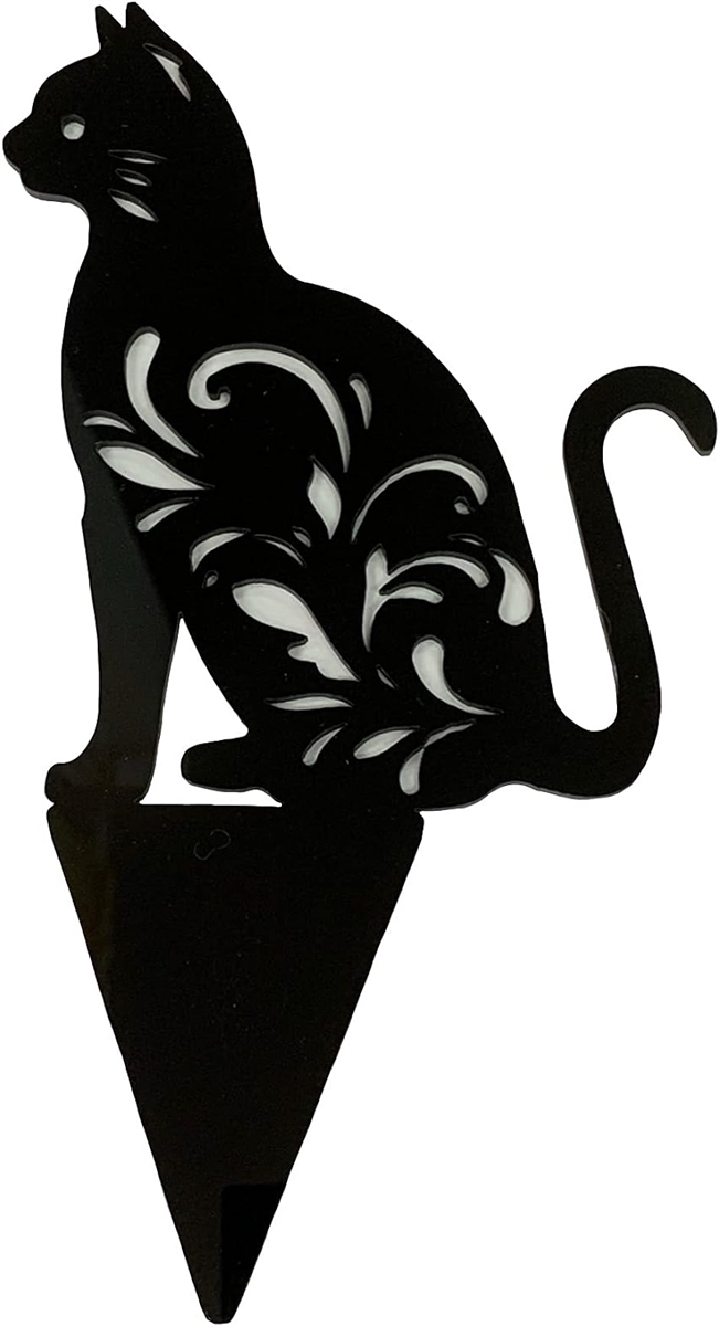 ガーデンオーナメント 動物 猫 子猫 ガーデニング オブジェ 庭 屋外 挿入式 黒猫 ハロウィン 4( 黒猫　4)｜horikku