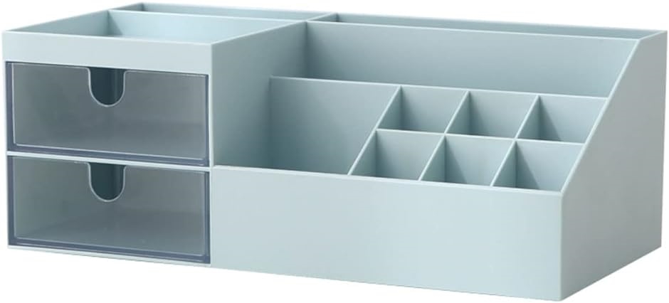 デスクオーガナイザー 小物入れ 多機能 ペン立て 収納ボックス 整理整頓 文房具( ブルー)