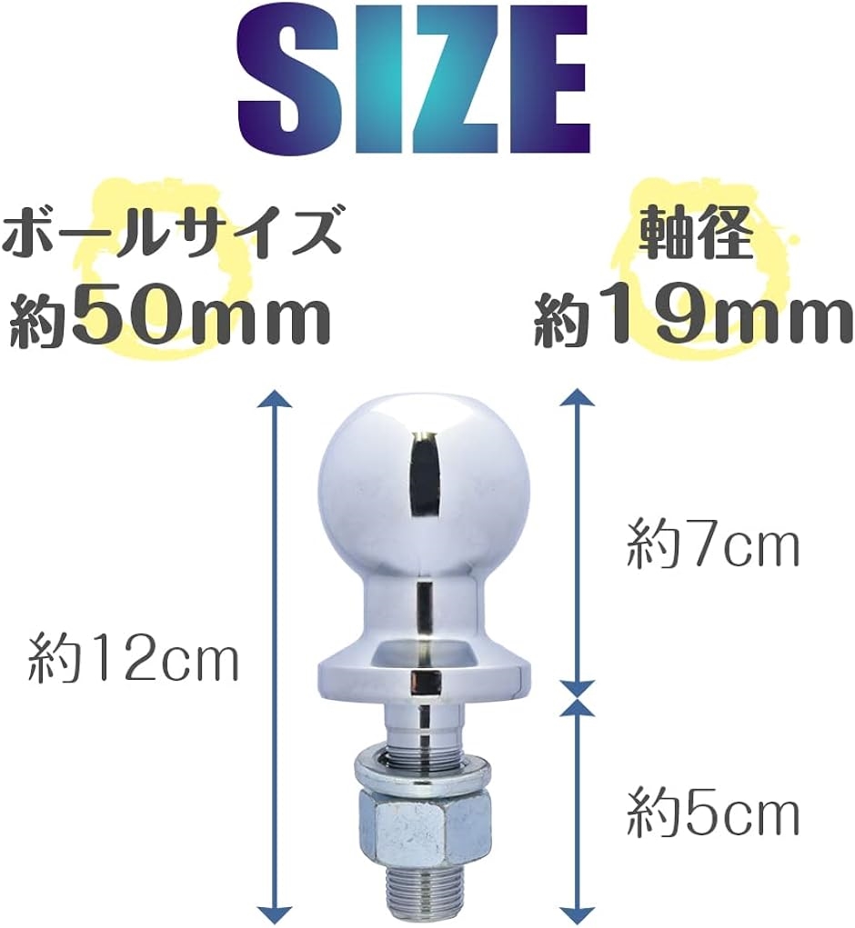 スチール製 ヒッチボール 軸19mm ヒッチメンバー キャンピングカー