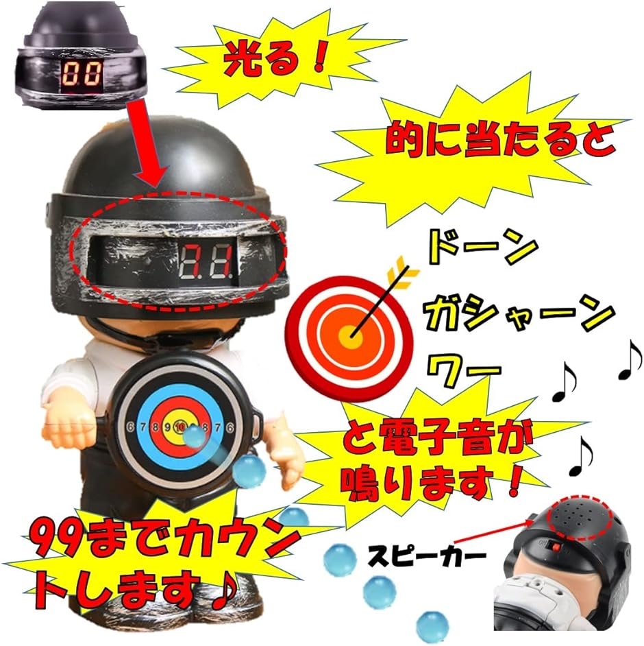 ST TS 光る 音が鳴る 99 カウンター シューティング ターゲット ロボット エアガン サバゲー 標的 射的 人形｜horikku｜02