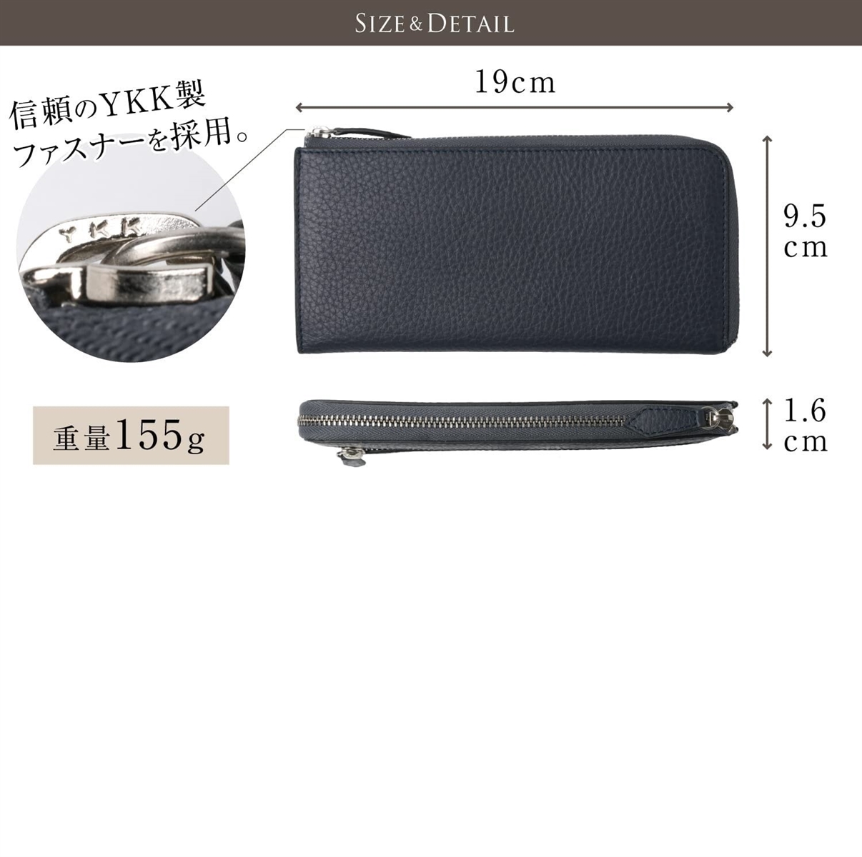 財布 長財布 メンズ 仕分け財布 本革 オールレザー L字 牛革 ネイビー