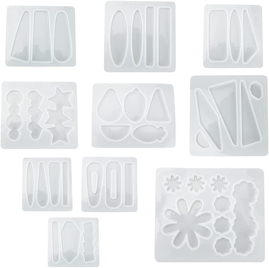 ヘアピン用モールドセット シリコンモールド 10種類 手作り ヘアアクセ バレッタ ハンドメイド UVレジン