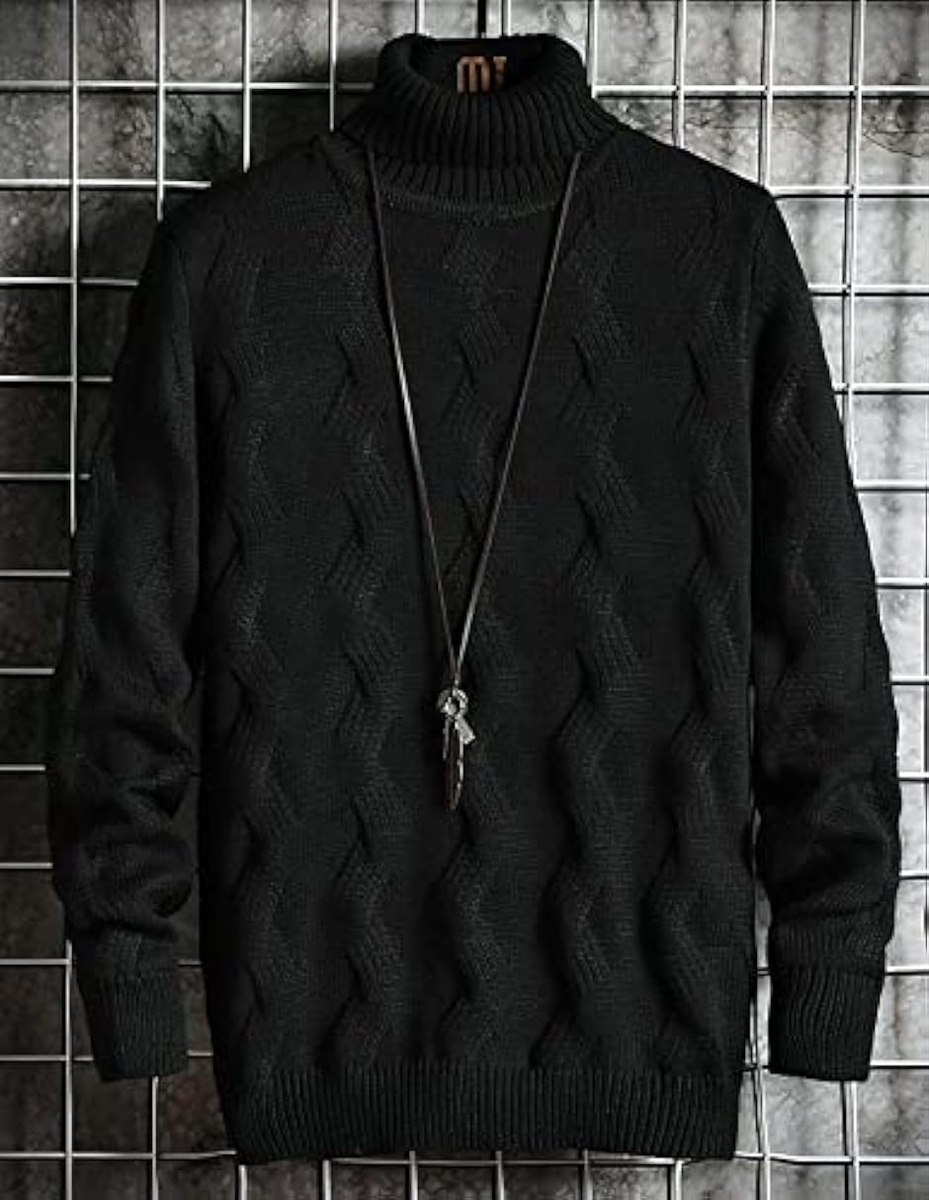 アスペルシオ タートルネック セーター ロングスリーブ メンズ ブラック( ダークブラック,  2XL)｜horikku｜02