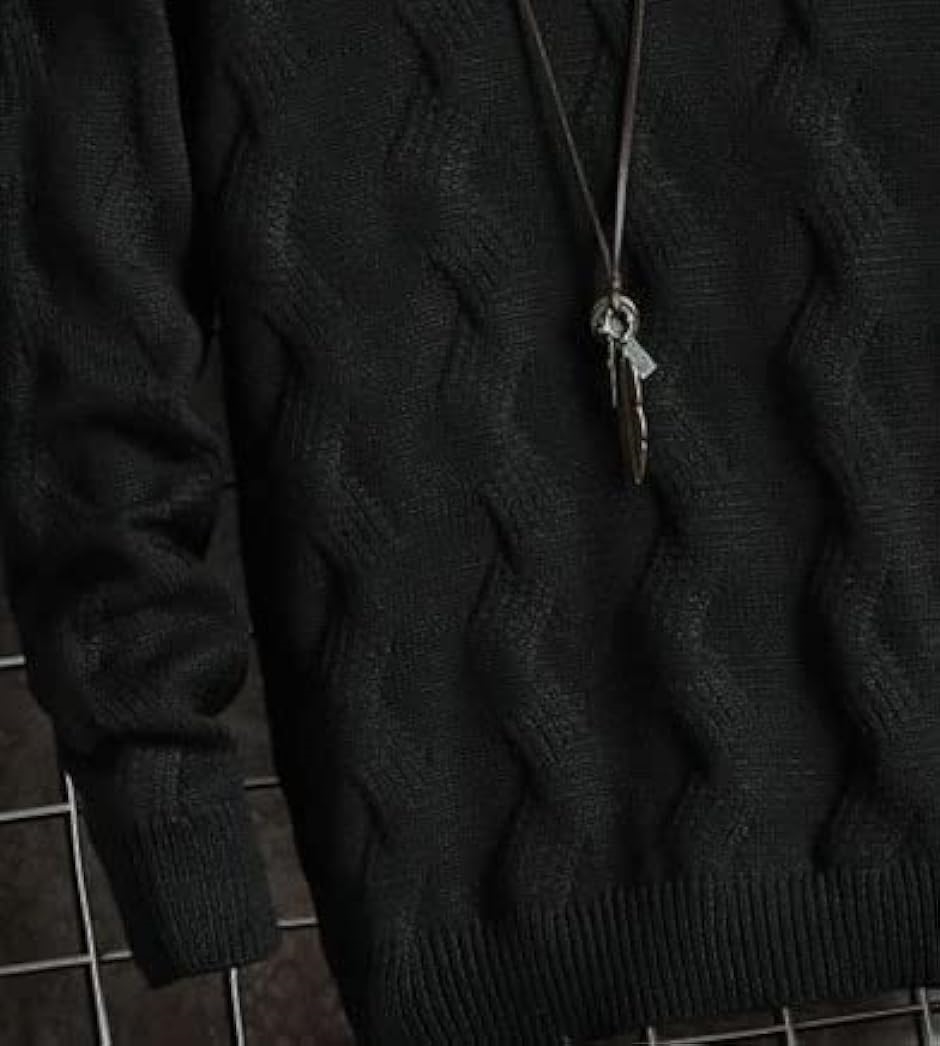 アスペルシオ タートルネック セーター ロングスリーブ メンズ ブラック( ダークブラック,  2XL)｜horikku｜04