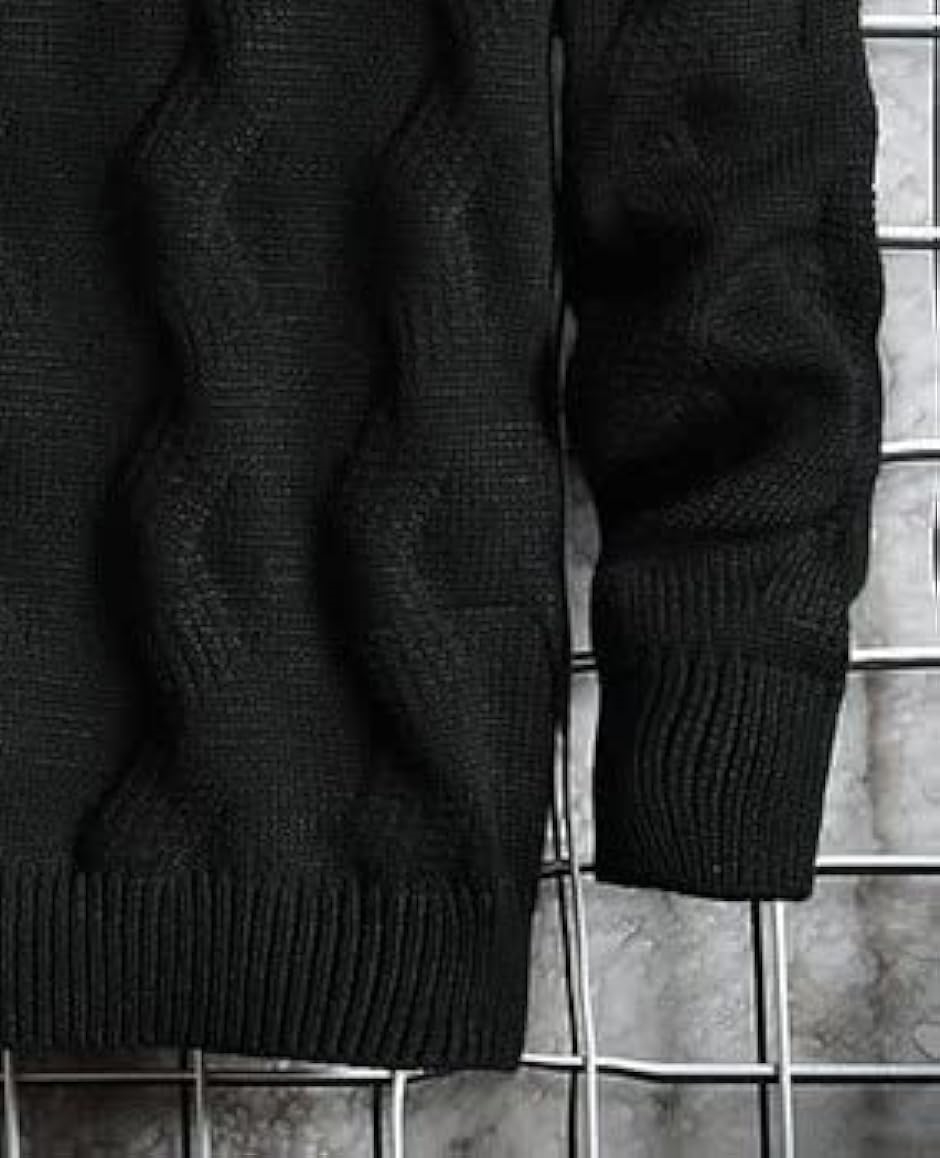 アスペルシオ タートルネック セーター ロングスリーブ メンズ ブラック( ダークブラック,  2XL)｜horikku｜05