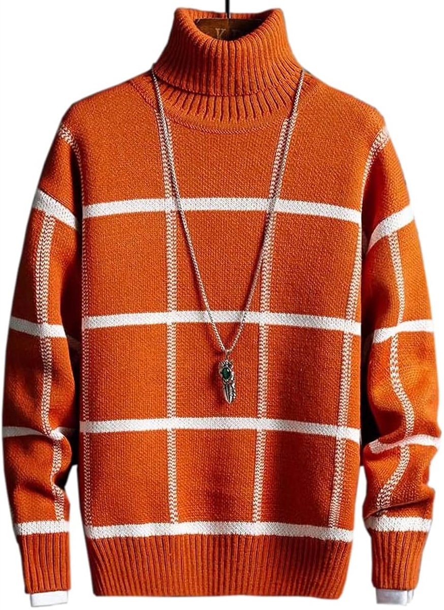 アスペルシオ タートルネック チェック柄 ニットセーター 長袖