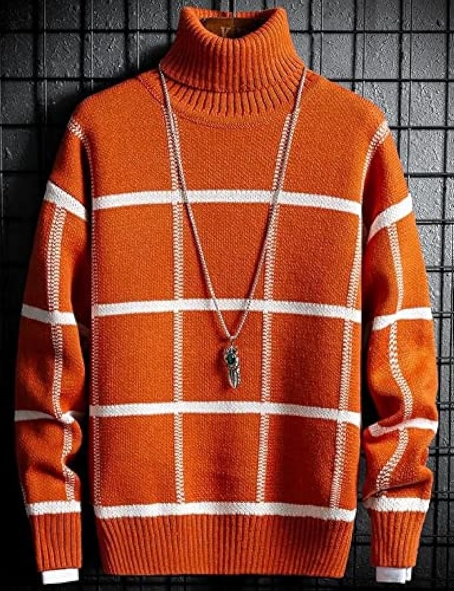 ニット　総柄　サイケデリック　くすみ感　オレンジ　ネイビー　ホワイト　おしゃれ 楽天市場】送料無料 トップス ニット セーター 長袖 ハイネック